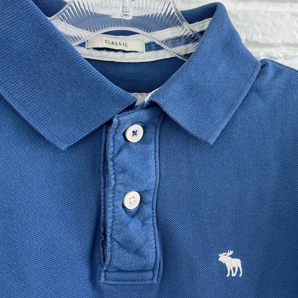 Abercrombie Fitch Classic Fit Polo Shirt Mens Large Gray Moose